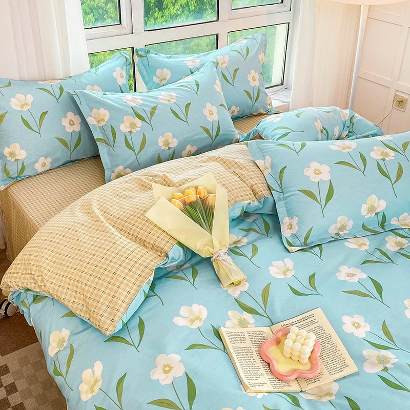 100% Cotton Bedding Set Duvet Cover Set 1 Quilt Cover 2 Pillowcases No Sheet- Ultra Soft Breathable Hypoallergenic - AMULET RING STORE