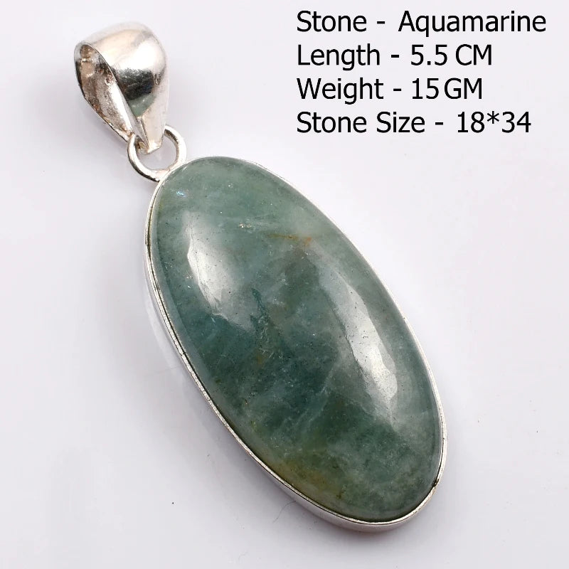 Genuine  Amaquarine  Pendant Hand Made Women Jewelry gift