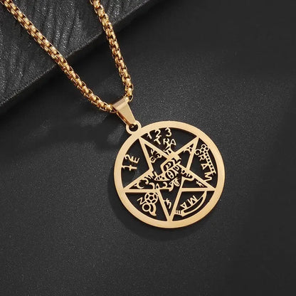 Seven Archangels Seal Necklace Pendant Solomon's Four-Word Seal Amulet Necklace