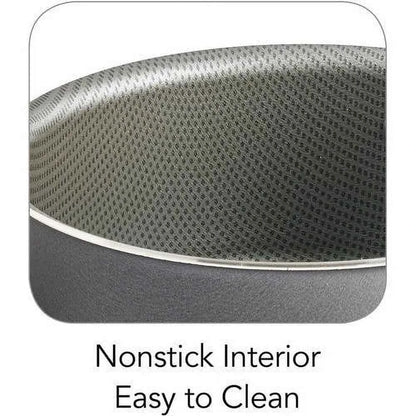 Nonstick Covered Sauce Pan 3 Quart Aluminum Dishwasher Safe Easy Cleanup Stay Cool Handle Tempered Glass Lid Kitchen Cookware