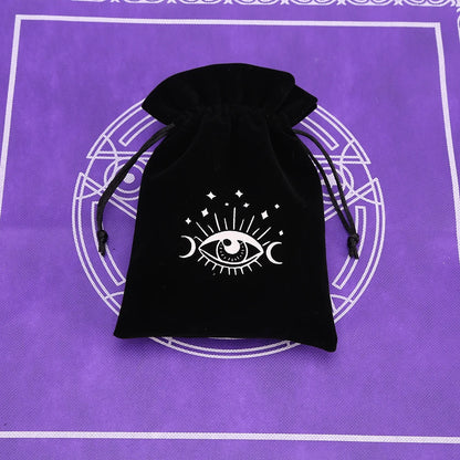 Tarot Card Bag Composite Fleece Drawstring Storage Bag Tarots Storage Bag Dice Bag Rune Jewelry Pouch Christmas Party Gift Pouch - AMULET RING STORE