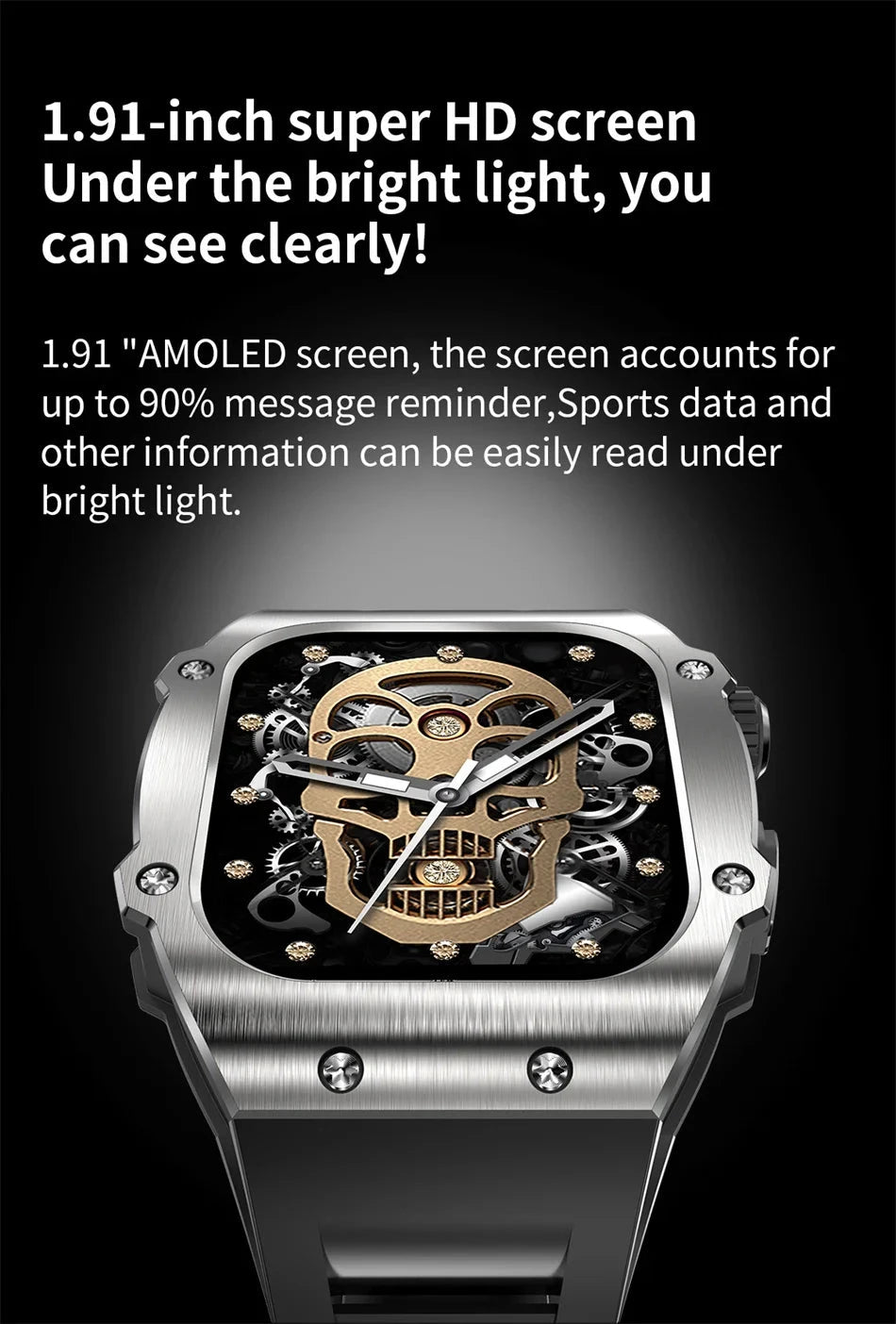 2024 Outdoor Sports Smart Watch Men 1.91 inch Screen Bluetooth Calling Waterproof Travel AI Voice Men Smartwatch For IOS Android