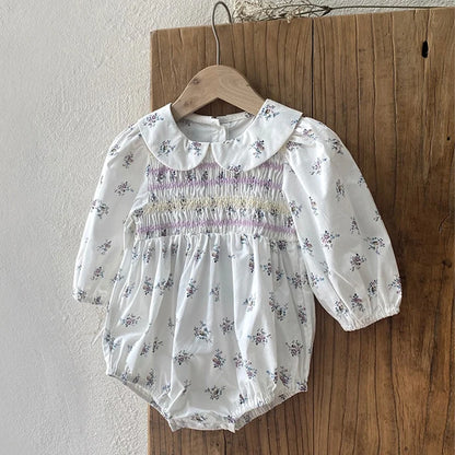 2024 New Autumn 0-3Yrs Kids Princess Dress Baby Bodysuits Long Sleeved Cotton Print Infant Baby Girls Party Dress Sister Clothes