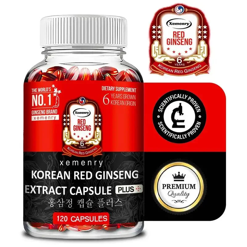 Korean Red Ginseng Supplement - Supports Overall Health, Boosts Energy Production, Relieves Stress, and Strengthens ImmunitySupp - AMULET RING STORE