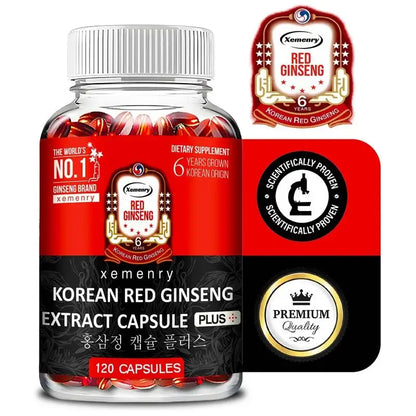 Korean Red Ginseng Supplement - Supports Overall Health, Boosts Energy Production, Relieves Stress, and Strengthens ImmunitySupp - AMULET RING STORE