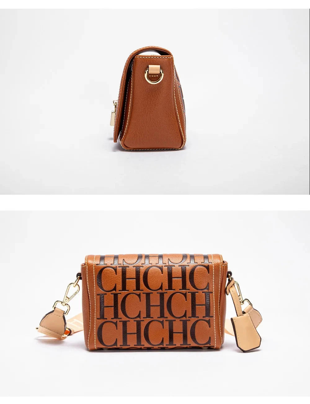 Fashion Design Model Metal Accessories Buckle Women's Shoulder Bag Luxury Brand 2025 Fashion Solid Colour Printed Head Bag