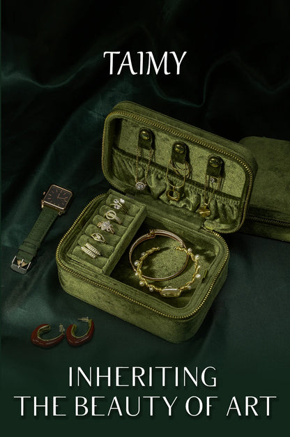 TAIMY Personalized Velvet Jewelry Box Double Layer Design High Capacity Travel Ring Necklace Earrings Jewellery Organizer - AMULET RING STORE