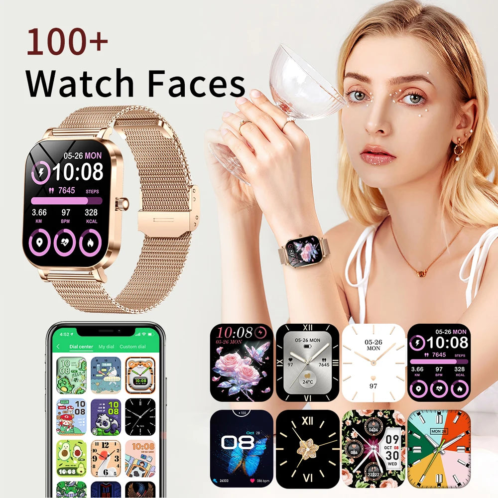 2025 New Xiaomi Fashion Women Smartwatch AMOLED HD Screen Heart Rate Blood Oxygen Monitoring BT Call Sports Smartwatch Woman