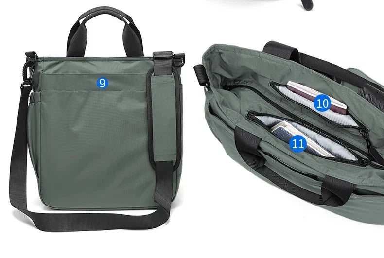 Business Men Shoulder Bag Multilayer Multifunctional Tablet and Document Handbag Diagonal Cross bag Leisure Briefcase