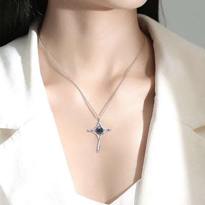 Fashion Projection Necklace Jewelry Personalized Photo Custom Cross Pendant Suitable For Male And Female Couples To Give Gifts - AMULET RING STORE