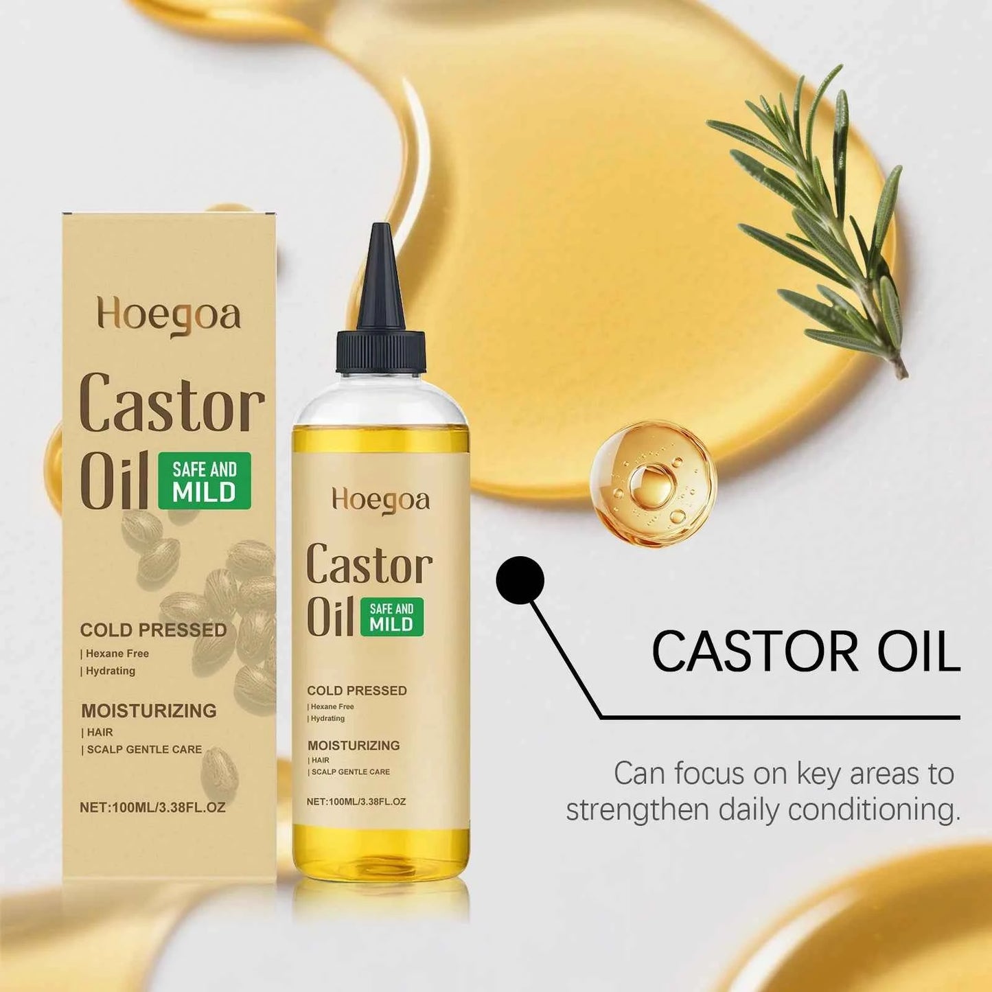 Hair Booster Castor Oil Hair Essence Treatment Improve Androgenetic Alopecia Scalp Treatment Serum Strengthen Hair Roots