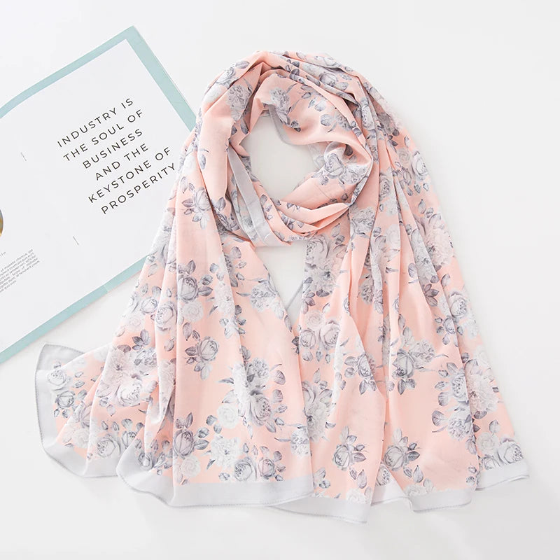 NEW Print Chiffon Hijab Scarf Shawl Fashion Islamic Muslim Scarves Wraps Women Echarpe Breathable Foulard Hijabs - AMULET RING STORE