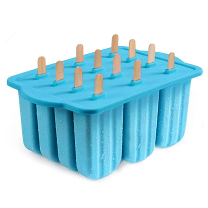 Popsicles Mold Reusable Easy-Release Silicone Homemade Maker Ice Pop Mold Trays with 50 Popsicle Sticks Summer Gifts - AMULET RING STORE