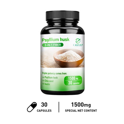 Psyllium Husk - Gut and Colon Cleanse Detox, Improve Metabolism, Relieves Gas, Bloating and Constipation - AMULET RING STORE