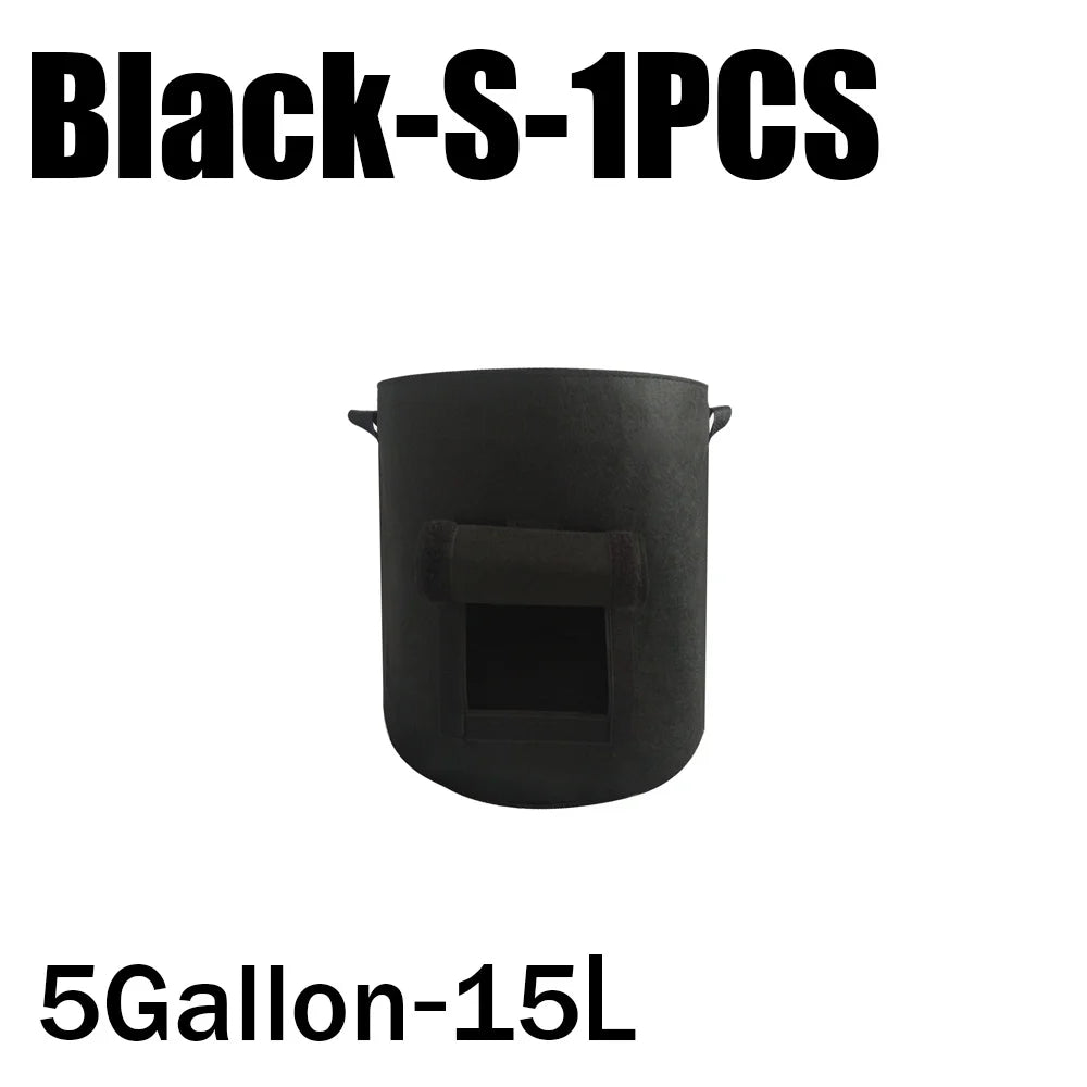 2 Size Felt plant grow bags nonwoven fabric garden potato pot greenhouse vegetable growing bags moisturizing vertical tools - AMULET RING STORE