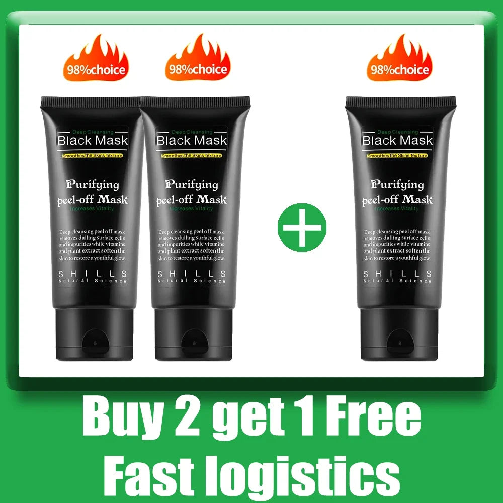 Bamboo Charcoal New Suction Face Deep Cleansing Black Mud Mask Blackhead Remover Peel-Off Mask Easy To Pull - AMULET RING STORE