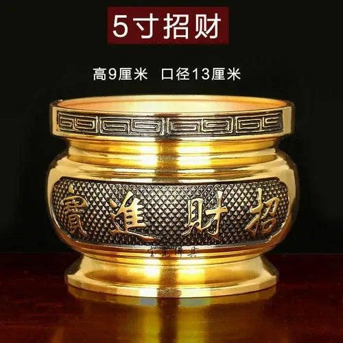 Metal incense burner Buddha tool Backflow fragrance Censer Buddhist Hall pray church tea light burner the god of wealth - AMULET RING STORE