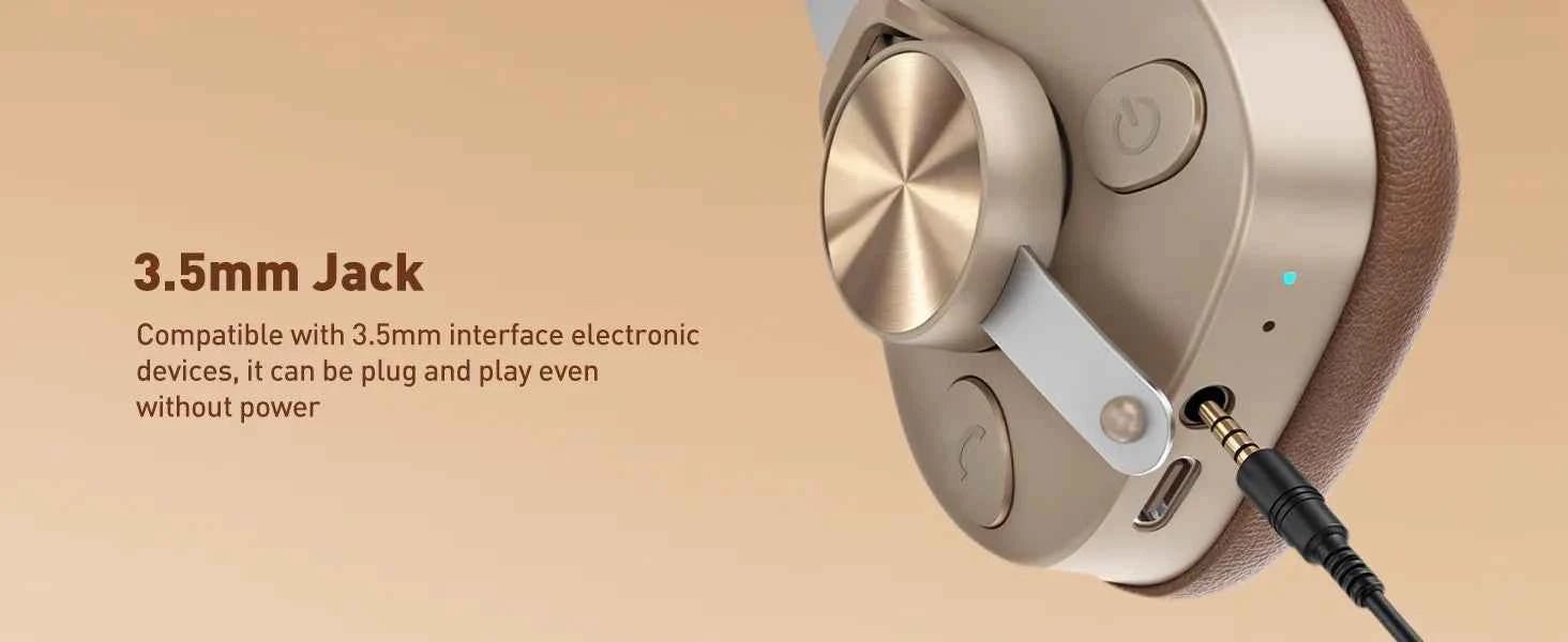 OneOdio F4 Wireless Headphones dual-device connection Vintage Headphones 50H Playtime