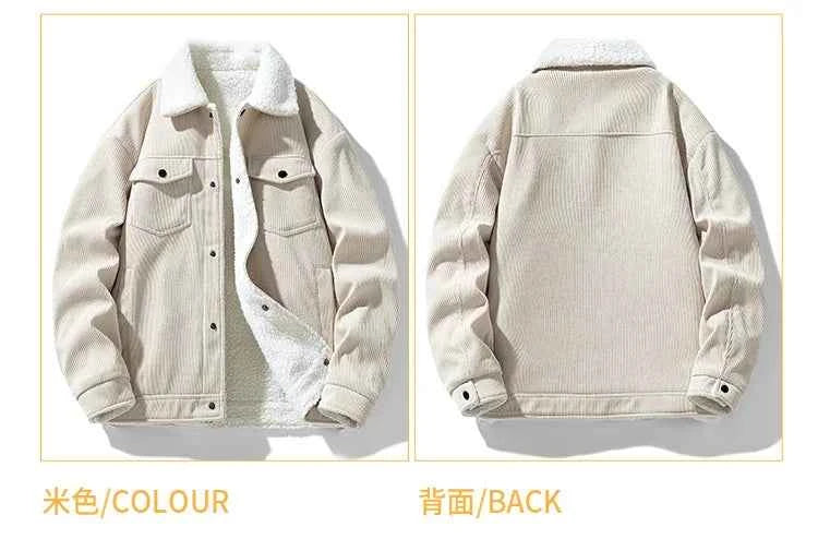 Men's Jackets and Coats Fashion Warm Corduroy Thick Coats 2024 Winter Fashion Men's Coats Down Jackets Men's Cotton Clothing