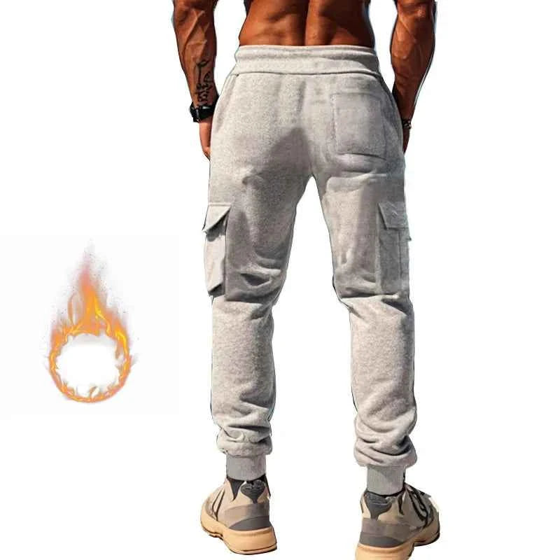 New autumn and winter velvet men's casual overalls multi-pocket pants large size sports casual trousers