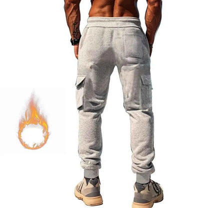 New autumn and winter velvet men's casual overalls multi-pocket pants large size sports casual trousers