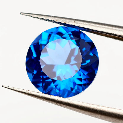 NEW Round Shape Blue Cobalt Spinel Loose Gemstone Diamond for Jewelry Making - AMULET RING STORE