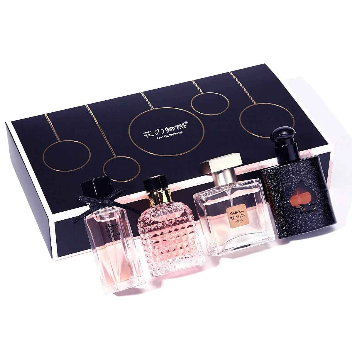 Gift Box Four Piece Set Women Perfume Spray 105ml Floral Scent Lasting Fragrance Pheromone Eau De Parfum Men Cologne Balminess