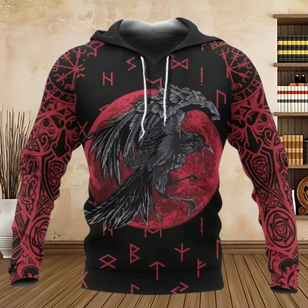 2025 New Hoodie 3D Print Harajuku Print Pullover Men's Hooded Sweatshirt Kangaroo Pocket Vintage Male Clothing Fall Long Sleeve