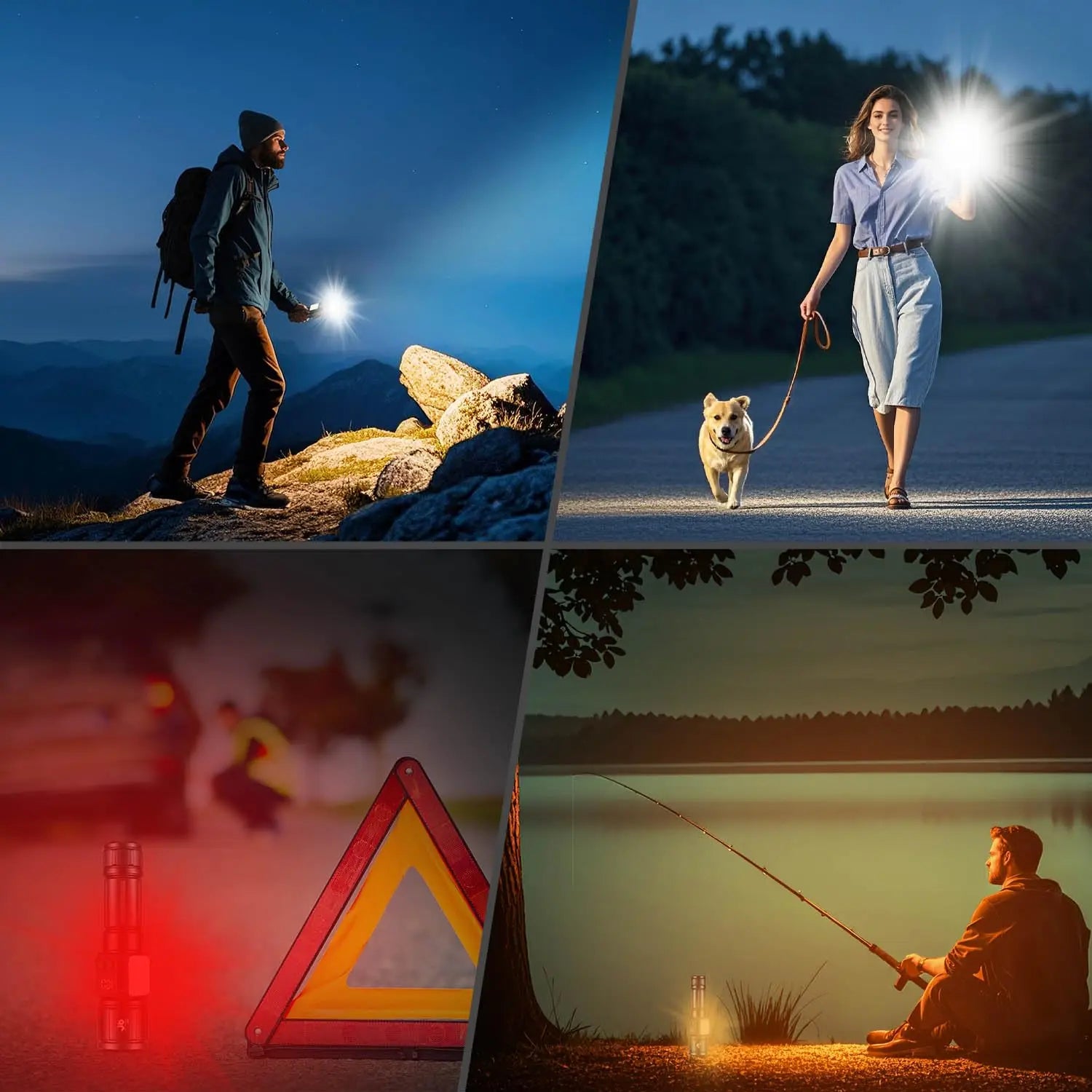 Super Bright Rechargeable LED COB Flashlight With 9 Lighting Modes Multifunction Magnetic Outdoor Waterproof Lamp18650 Battery - AMULET RING STORE