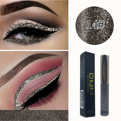 Glitter Eyeliner Vibrant Waterproof Long-Lasting for Flawless Eye Makeup Diamond Shiny Silver Rose Gold Eyeliner Beauty Cosmetic - AMULET RING STORE