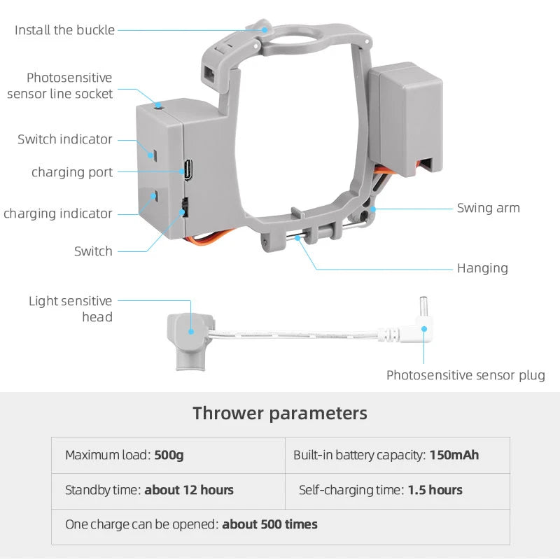 Airdrop System for DJI Mavic air 2/Air 2S Mini 2 Mavic 2 Pro Drone Fishing Bait Gift Rescue Remote Thrower