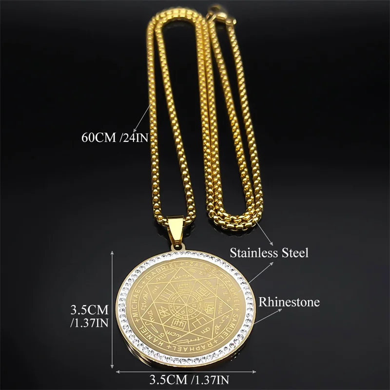 Seven Archangels Medal Angel Necklace for Women Men