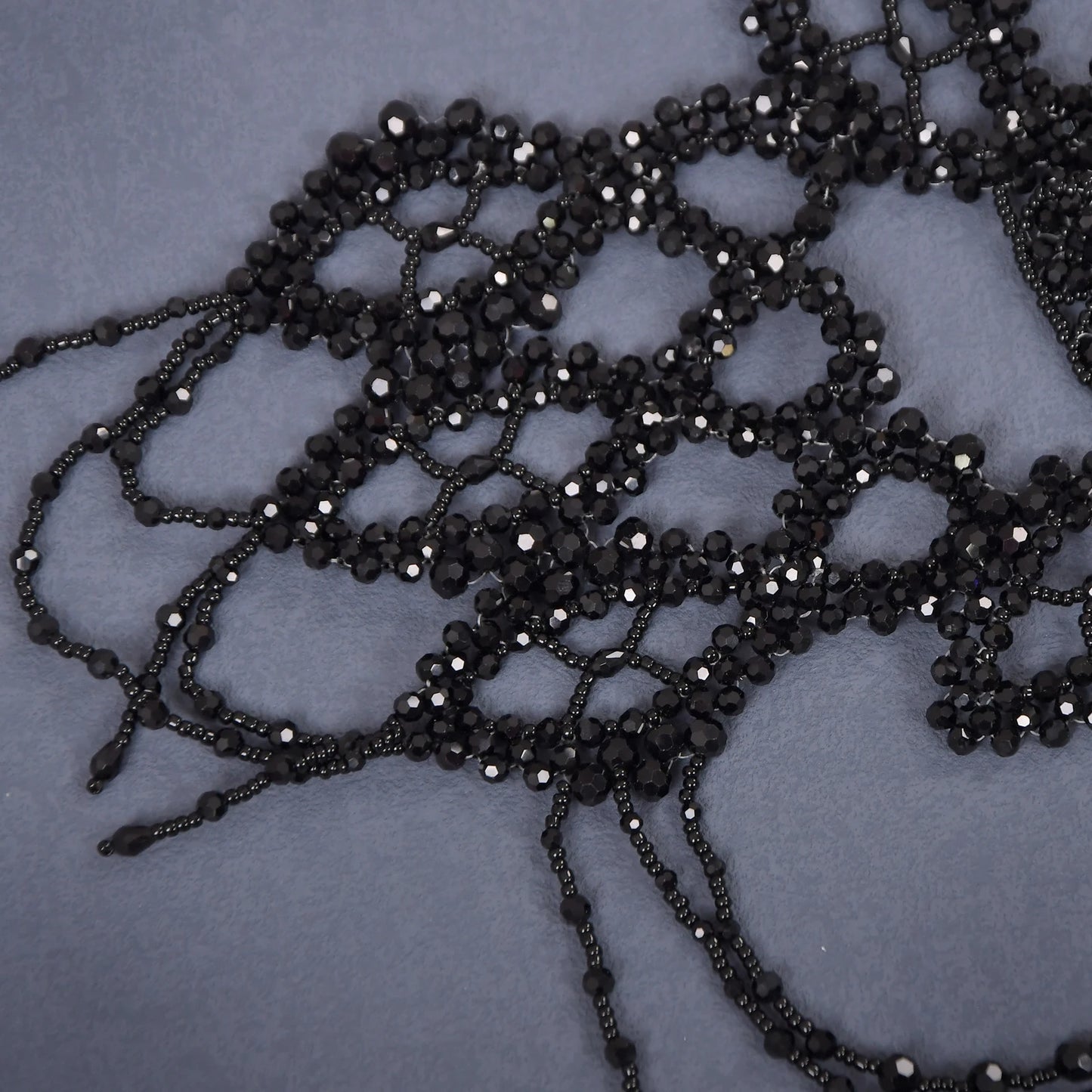 Bridal Bolero Black Crystal Necklace Beaded Bridal Covered Body Chain Women Accessories Off Shoulder Bolero Decoration VG09 - AMULET RING STORE