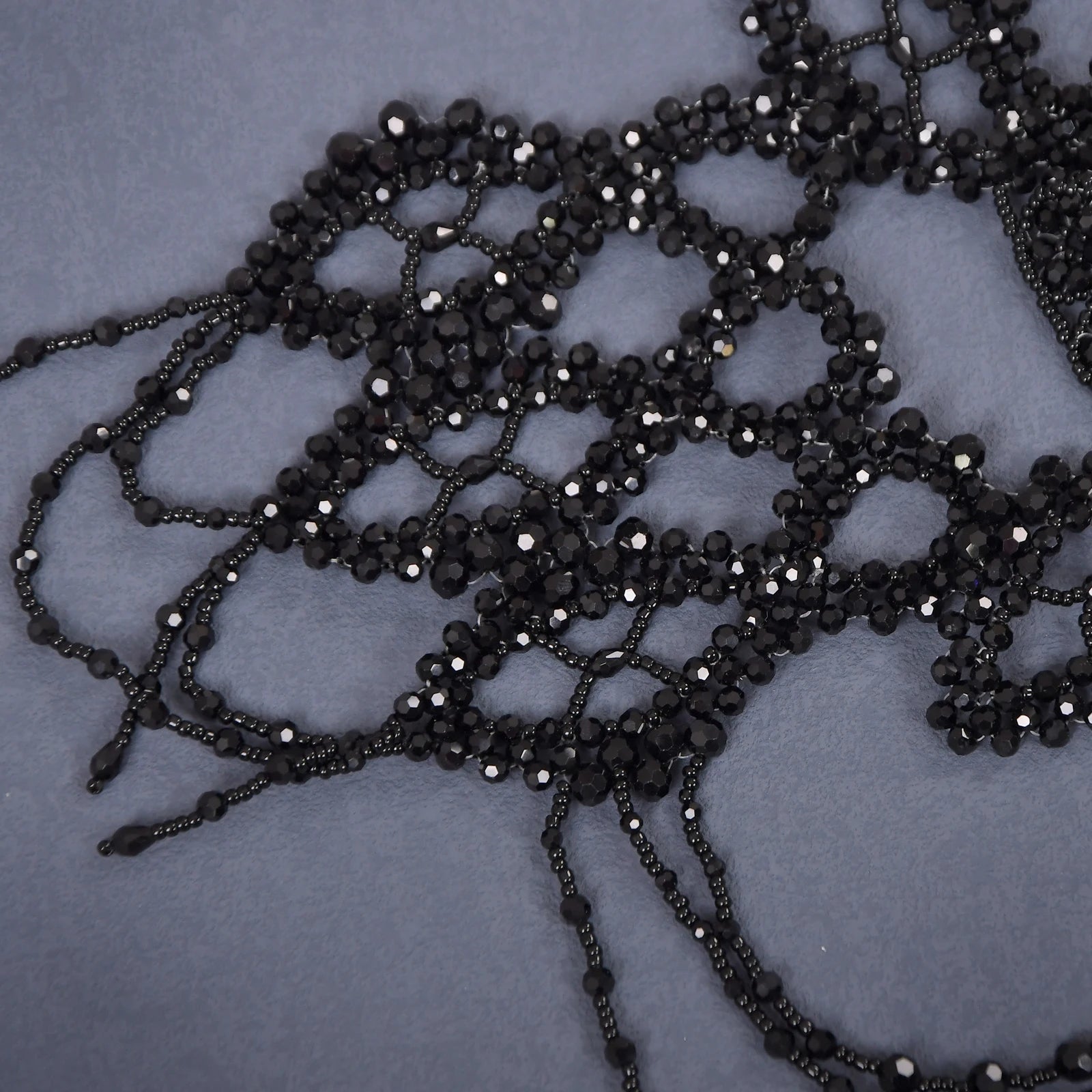 Bridal Bolero Black Crystal Necklace Beaded Bridal Covered Body Chain Women Accessories Off Shoulder Bolero Decoration VG09 - AMULET RING STORE