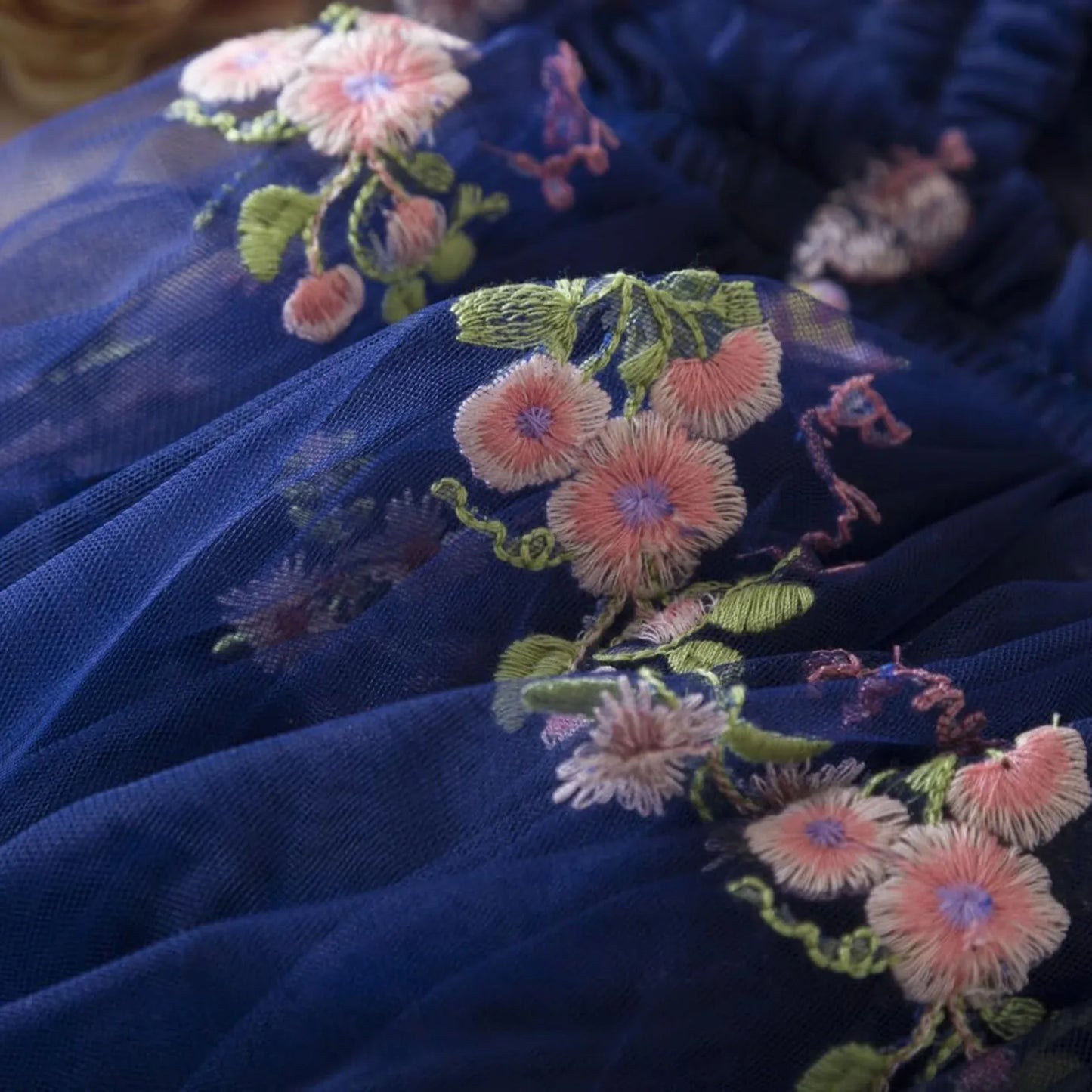 Delicate Party Prom Evening Dress Colorful Flower Embroidery Dresses Fashion Butterfly Princess Dress Birthday Princess Clothes