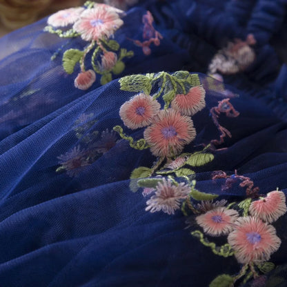 Delicate Party Prom Evening Dress Colorful Flower Embroidery Dresses Fashion Butterfly Princess Dress Birthday Princess Clothes