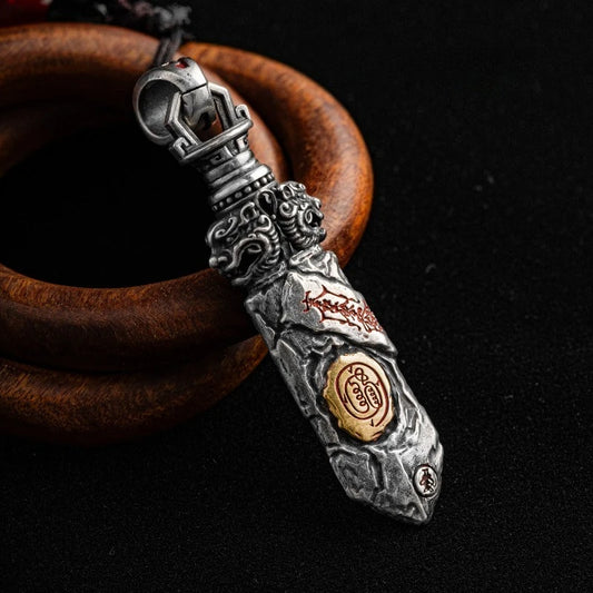 China-Chic Daofu Sword Pendant - Retro Traditional Necklace