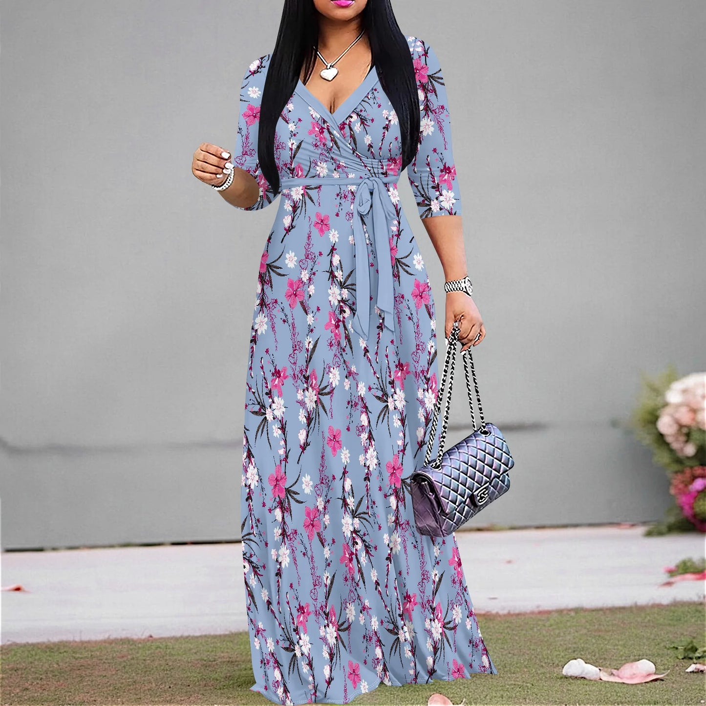 Women's Casual Sexy V Neck 3/4 Sleeves Club wear Party Outfits