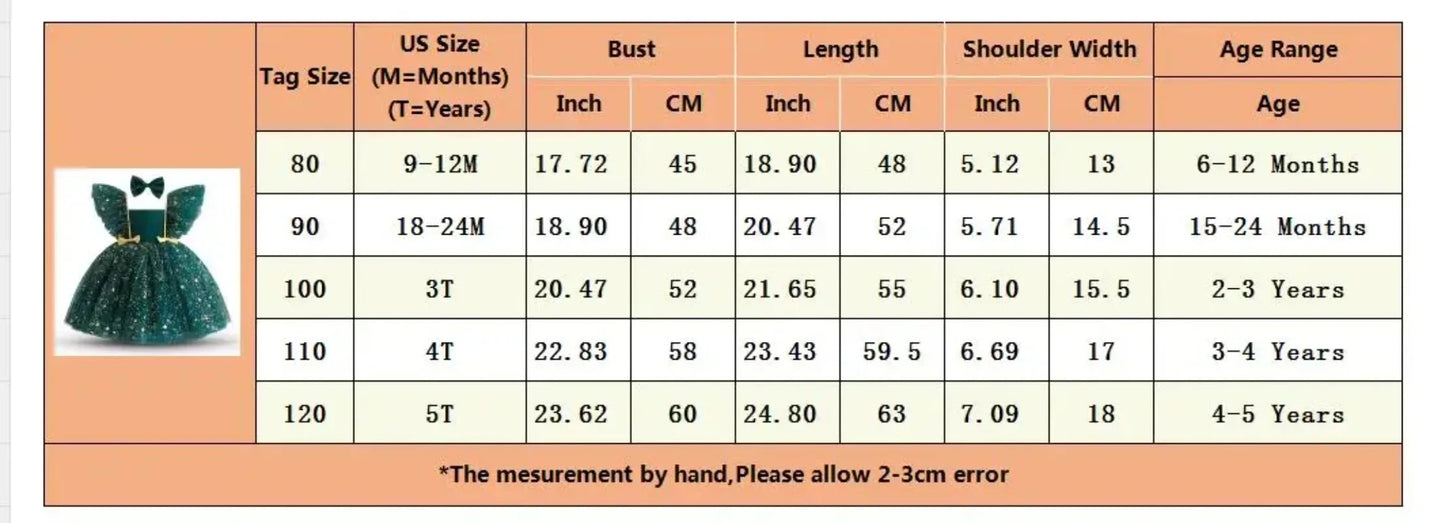 Wedding Birthday Dress for Flower Girls Kids Elegant Party Sequins Tutu Christening Gown 3-8 Yrs Children Formal Pageant Clothes - AMULET RING STORE