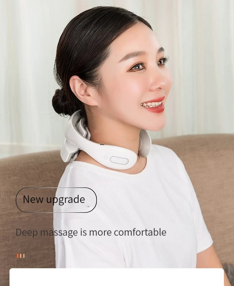 Neck Massage Intelligent Charging Heating Hot Pressing Magnetic Pulse Fashion Multi User Usage Portable Pulse Neck Massager