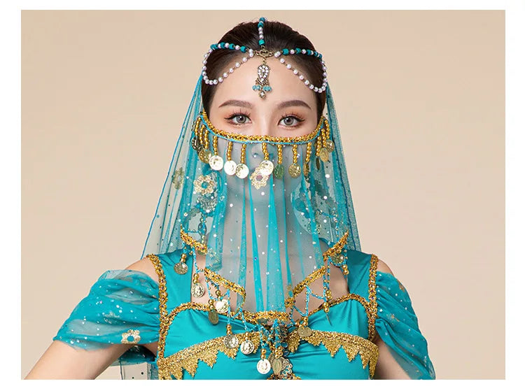 1pcs/lot woman fashion belly dance face veil lady dancing face accessories - AMULET RING STORE
