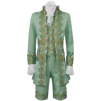2025 New Medieval Vintage Prince Lace Suits for Men and Women, Halloween Performance Cosplay Three Piece Set(Blazer+Vest+Pants)