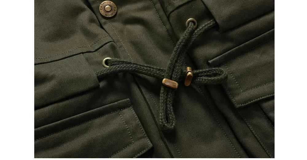 Winter Men's Warm Padded Jackets Fashion Men Fleece Lined Thermal Hooded Coats Men Mountain Ski Windbreaker Jackets Clothing