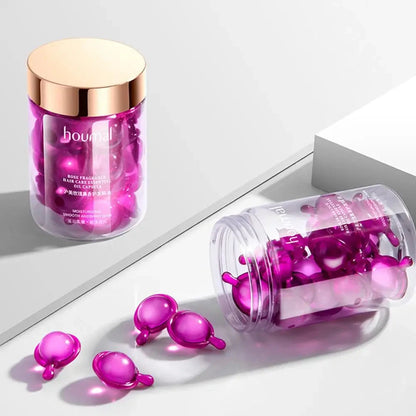 Hair Styling Serum for Frizzy & Dry Hair Rose Essence Oil Capsules Leave-in Anti Frizz Conditioner Repairs Dry, Damaged Hair - AMULET RING STORE