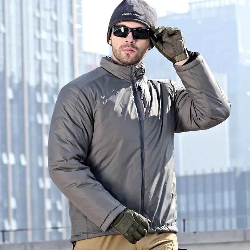 Winter Outdoor Jackets Men Parkas Warm Lightweight Tactics Causal Jacket Heat Reflective Windproof Hiking Coat Windbreaker