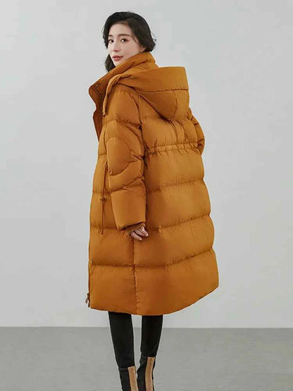 Ultra-Warm Down Jacket for Women 2025 Winter New Arrival Hooded, Knee-Length, Thickened, Waist-Defining, Versatile Coat