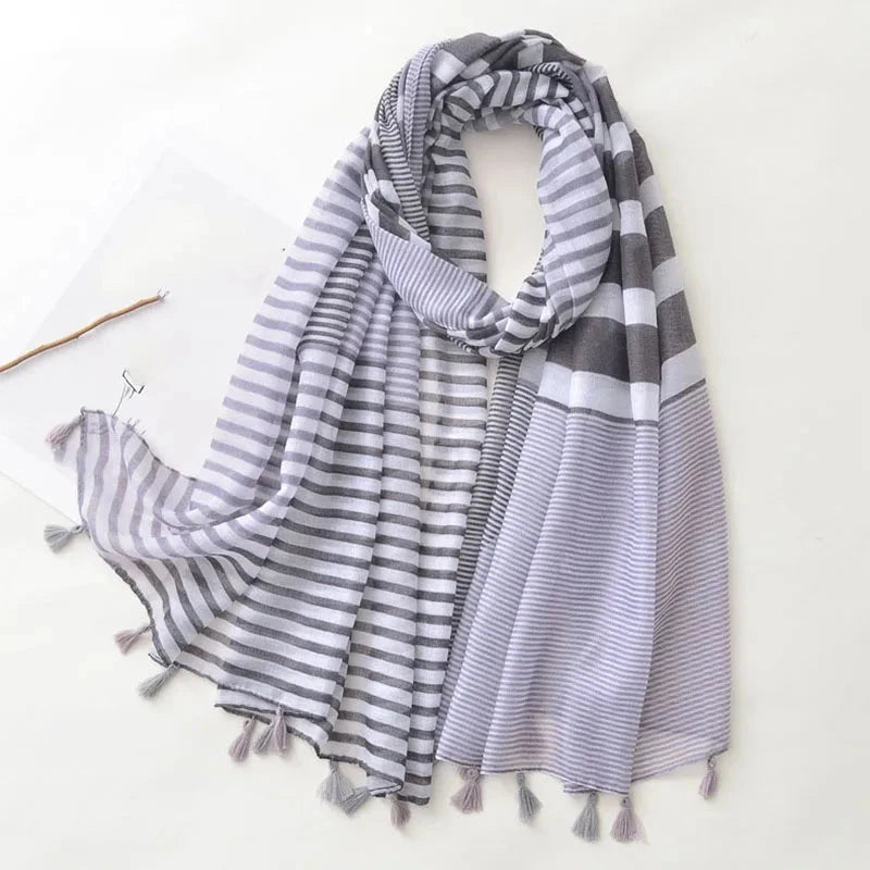 Luxury Brand Scarf For Woman Soft Cotton Shawl Wrap Tassel Viscose Muslim Woman Hijab Boho Beach Towel Female Bandana Headscarf - AMULET RING STORE