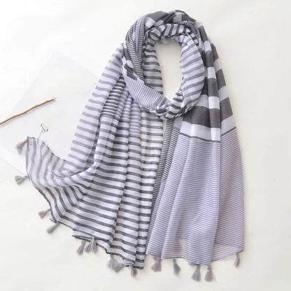 Luxury Brand Scarf For Woman Soft Cotton Shawl Wrap Tassel Viscose Muslim Woman Hijab Boho Beach Towel Female Bandana Headscarf - AMULET RING STORE