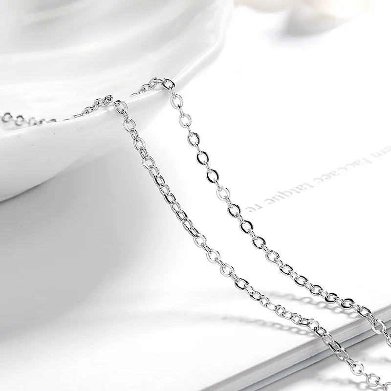 New 2ct Moissanite 925 Sterling Silver Necklace Pendant Chain Fine Jewelry for Woman Wedding Sparkling Classic Party Fashion