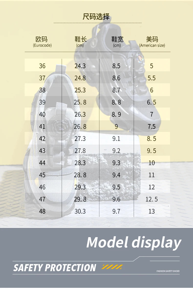 Breathable lace-free soft sole comfortable anti-smash anti-puncture labour insurance shoes - AMULET RING STORE